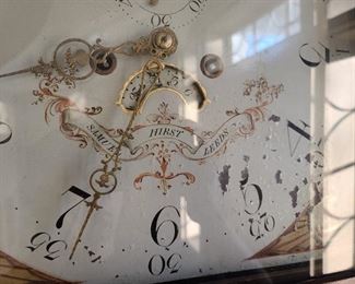 Antique Samuel Hirst Leeds Grandfather Clock With Inlaid Details