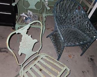 Cast Iron Green Patio Chairs