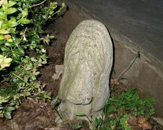 Concrete Sad Dog Statue