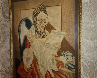 Framed Needlepoint Wall Tapestry