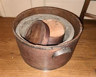 Antique Round Wooden Boxes