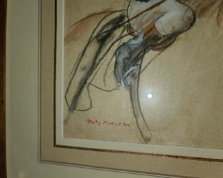 Signed Horse Racer Framed Artwork