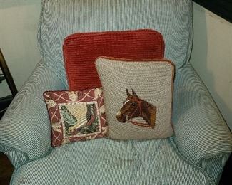 Upholstered Green Armchair