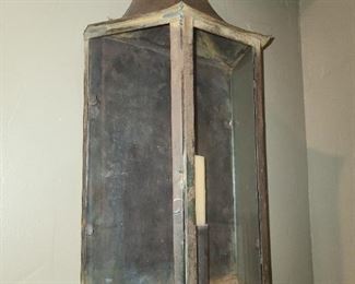 Antique Black Tin Wall Mounted Lanterns