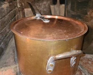 Antique L.F.D.&H. N.Y. 43 & 45 Wooster Street Hand Forged Copper Pots With Pans (4 Piece Set Available)