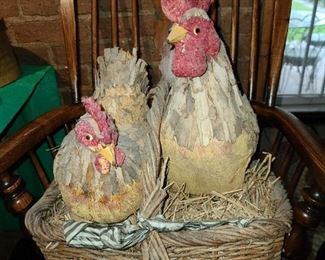 Rooster With Eggs In Basket