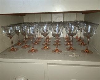 Pink Depression Stemware