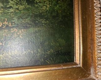 Antique Forest Painting Signed "Parker"