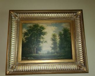 Antique Forest Painting Signed "Parker"