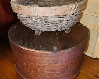 Antique Wooden Hat Box