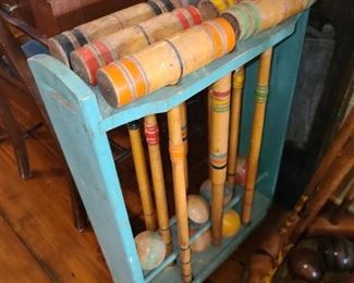 Vintage Wooden Croquet Set