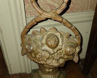 Flower Basket Cast Iron Door Stop