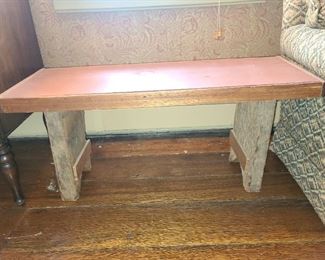 Hand Carved Reclaimed Wood Primitive Country Bench
