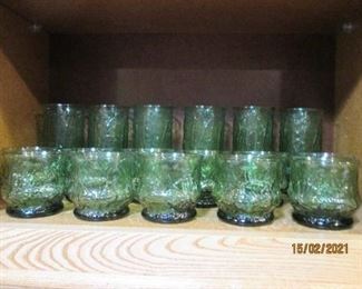 Green glasses - service for 12