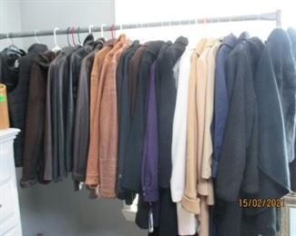 Leather coats- black and brown.   - Wool Coats.  All women's except 1.  Some new.  all excellent condition.  