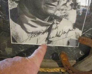 Signed print - John Wayne. 