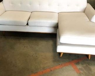 Cream Reversible Chaise Lounge Sofa 
