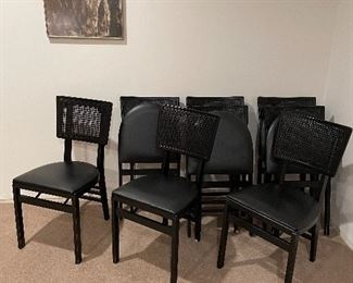 Black cane back folding chairs 