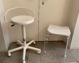 Adjustable  stool.  Acrylic dressing stool