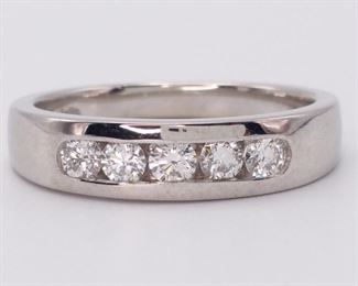 Beautiful A.Jaffe Designer 3/4 Carat Diamond Estate Band / Ring in 14k White Gold
