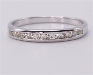 Beautiful 1/4 Carat Band / Stacking Estate Ring in 14k White Gold
