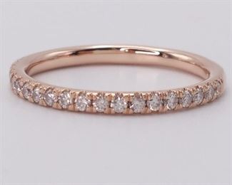 1/5 Carat Diamond Stacking Estate Ring / Band in 14k Rose Gold
