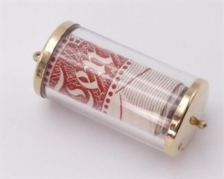 Antique English Schilling Estate Pendant in 14k Yellow Gold
