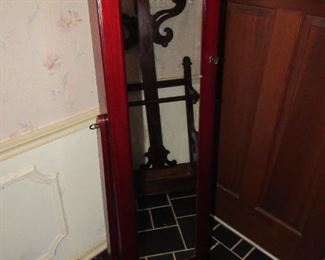 Mahogany Cheval mirror/jewelry cabinet