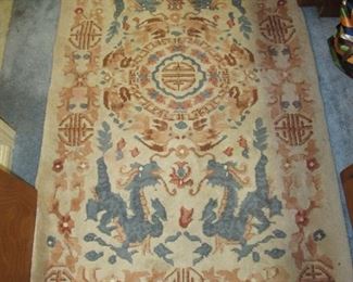 Vintage Foo dog rug