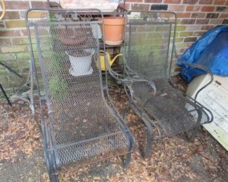 High-back wrought iron rockers