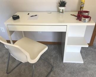 White desk and chair 
