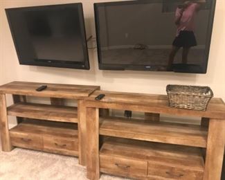 TV stands with beach wood laminate 