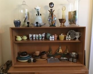Russel Wright, Murano, Swanky Swig juice glasses, swing case, terrarium jars, and other Mid Century items. 