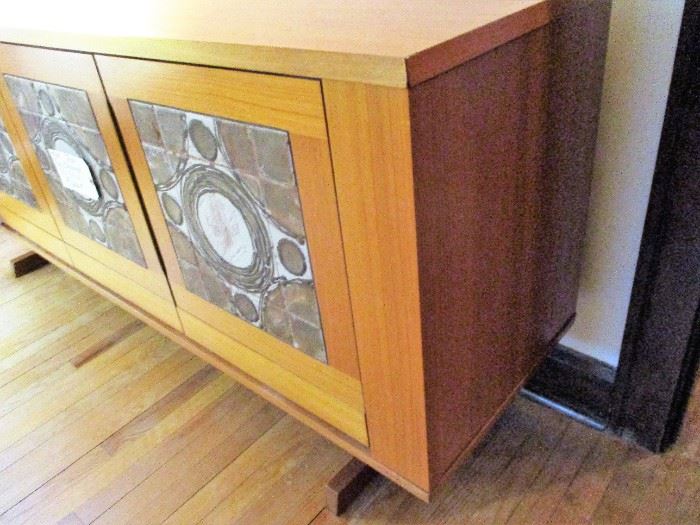     MCM TEAK TILED FRONT CREDENZA, 78X34X19  $1,600.00