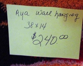   RYA STYLE WALL HANGING 38X14  $240.00