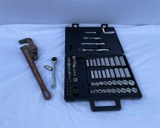 Blackhawk Ratchet Set W 18in Pipe Wrench