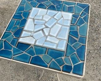 Mosaic Tile Top Plant Stand