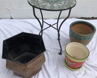 Peacock Table Planter Trio