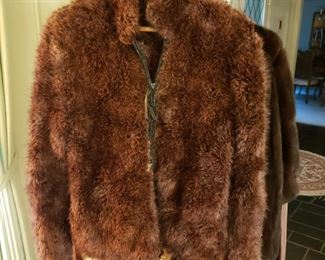 Sheared beaver knitted jacket