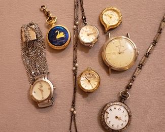Vintage pocket, skeleton and wrist watches