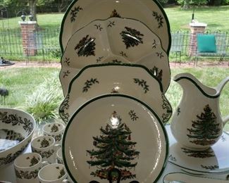 Large collection Spode "Christmas Tree" china