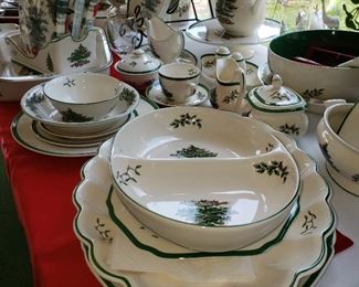 Large collection Spode "Christmas Tree" china