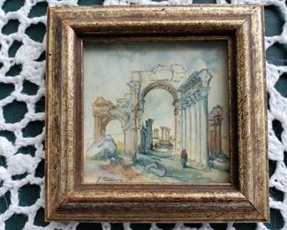 Miniature watercolor painting by Lois Thompson watercolor