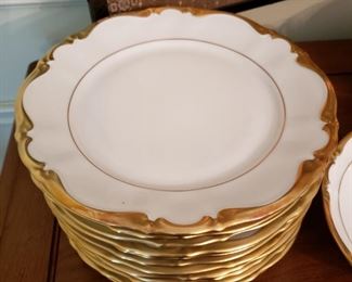 Antique gilt decorated porcelain dinner service by T. Kronester , Bavaria, German