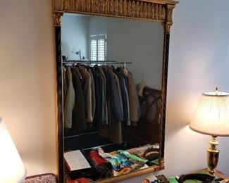 Gilt decorated Empire style wall mirror