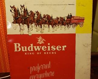Vintage metal Budweiser sign