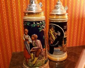Two German beer steins