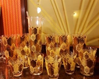 MCM vintage barware glasses