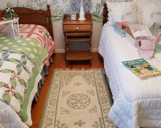 Vintage maple twin beds and nightstand