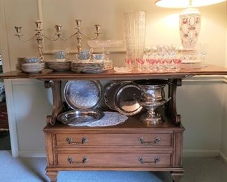 Karges Furniture Co. server, 5 feet wide with leaves x 20 inches deep x 31 ½ high